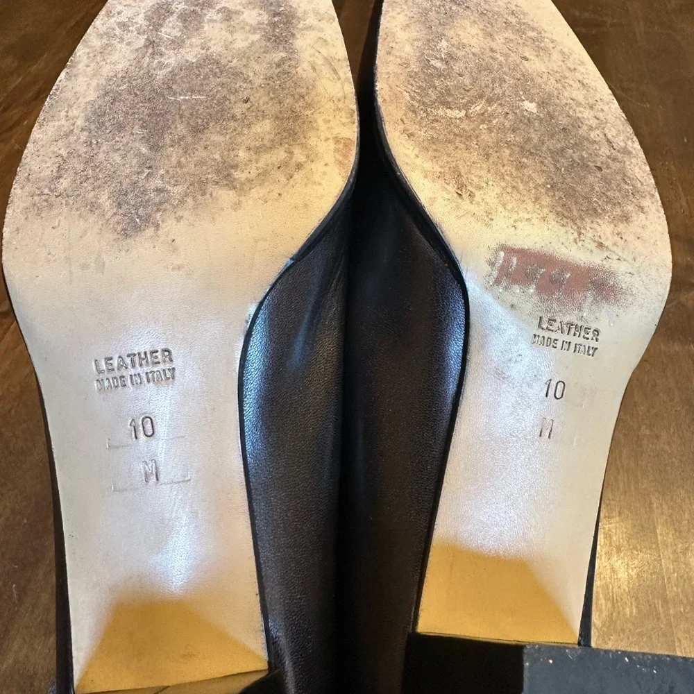Vtg Yves Saint Laurent Brown‎ Shine Pumps Buckle Leather Size 10 *READ* - Picture 8 of 12